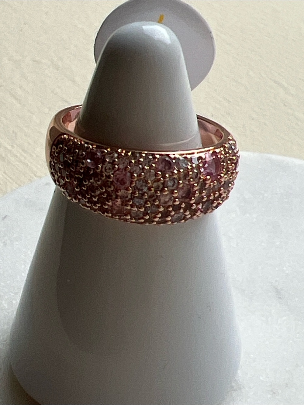 Bp all made of stars pink ombré Rose Gold Pink Crystal Dome Ring